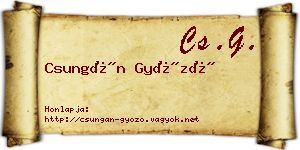 Csungán Győző névjegykártya